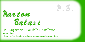 marton balasi business card